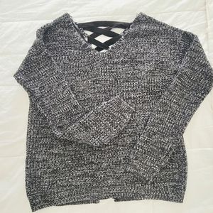 Black and White, Laced, Knitted Sweater